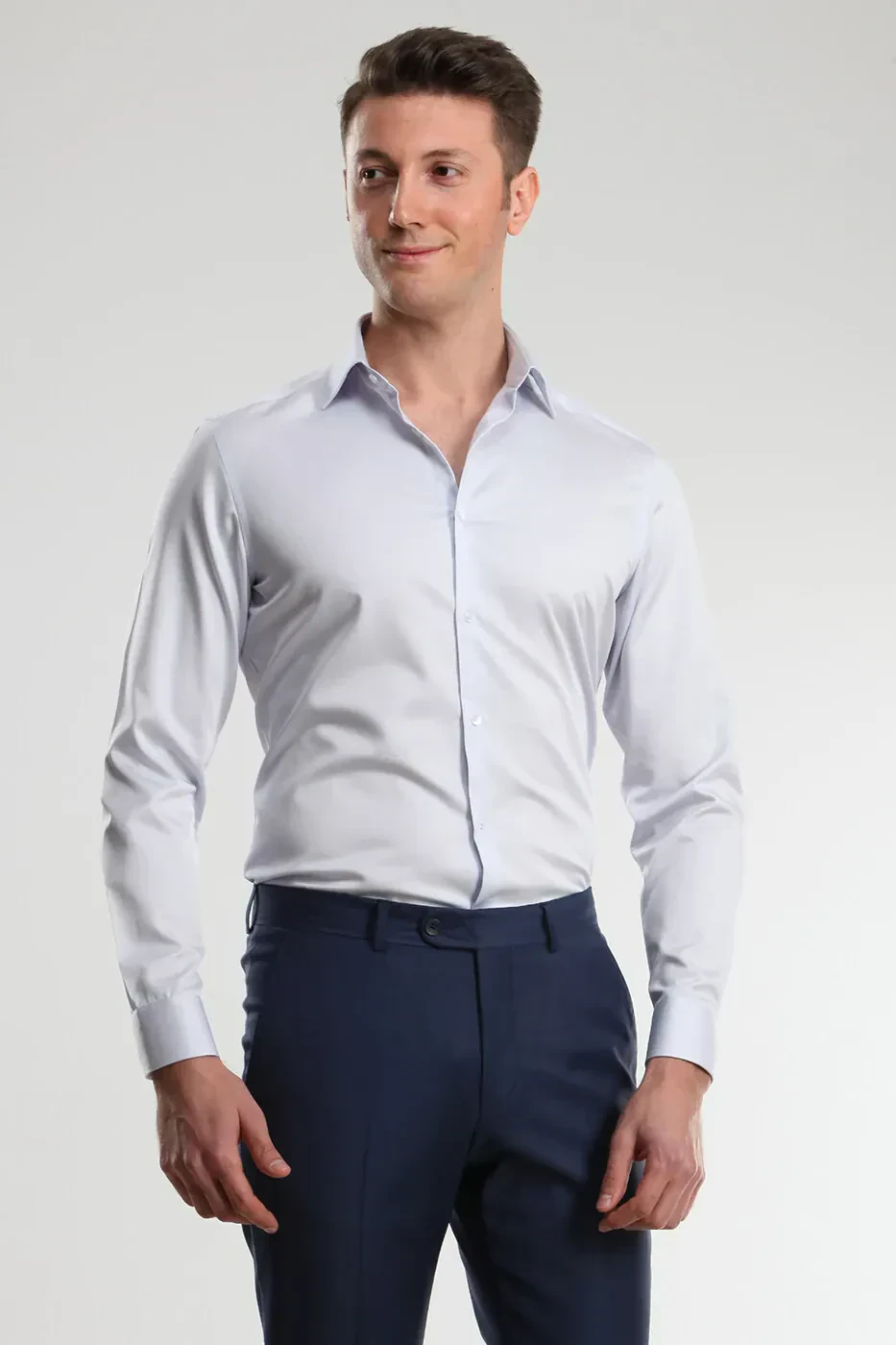 Grey 100% Cotton Shirt - 1