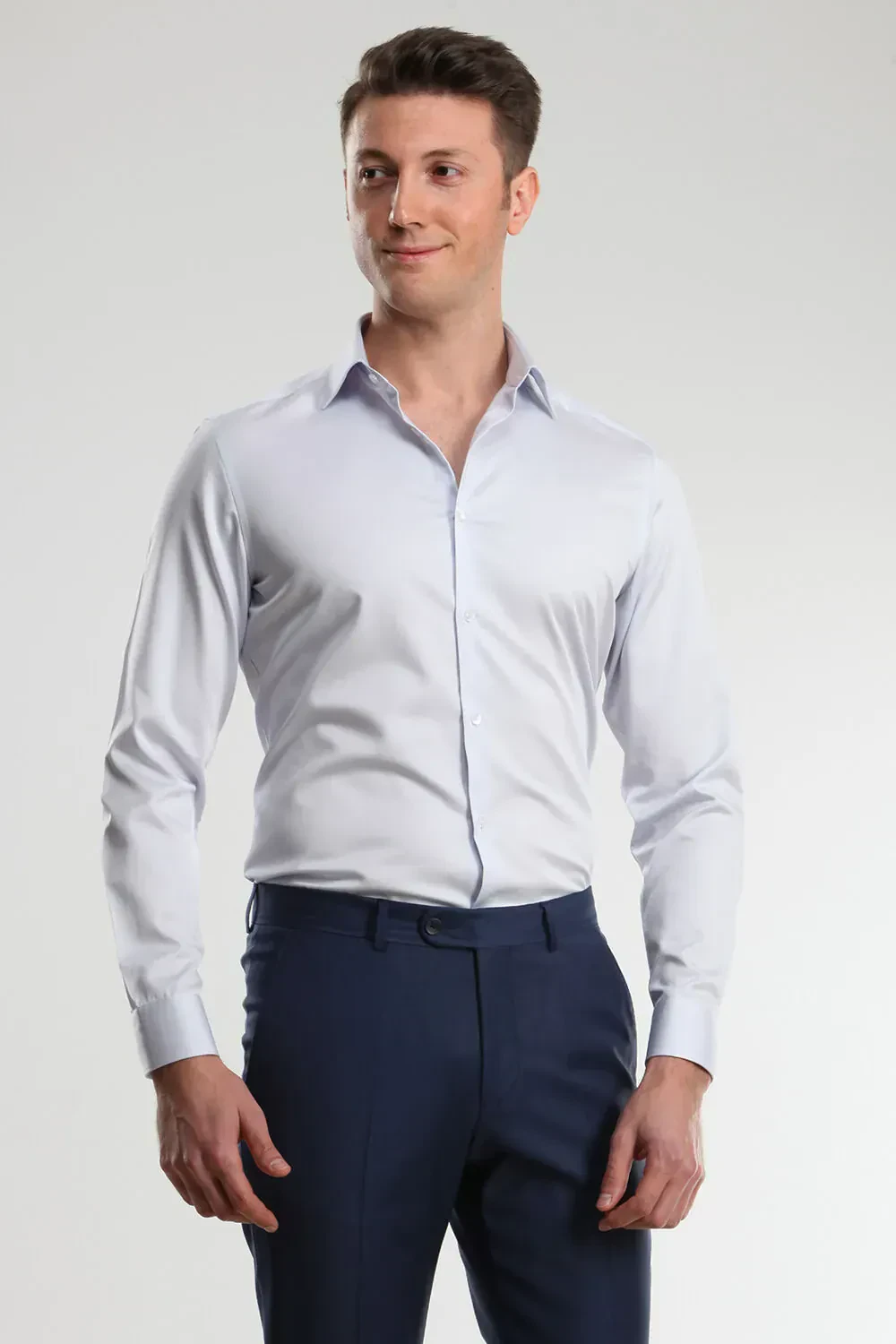 Grey 100% Cotton Shirt - 1