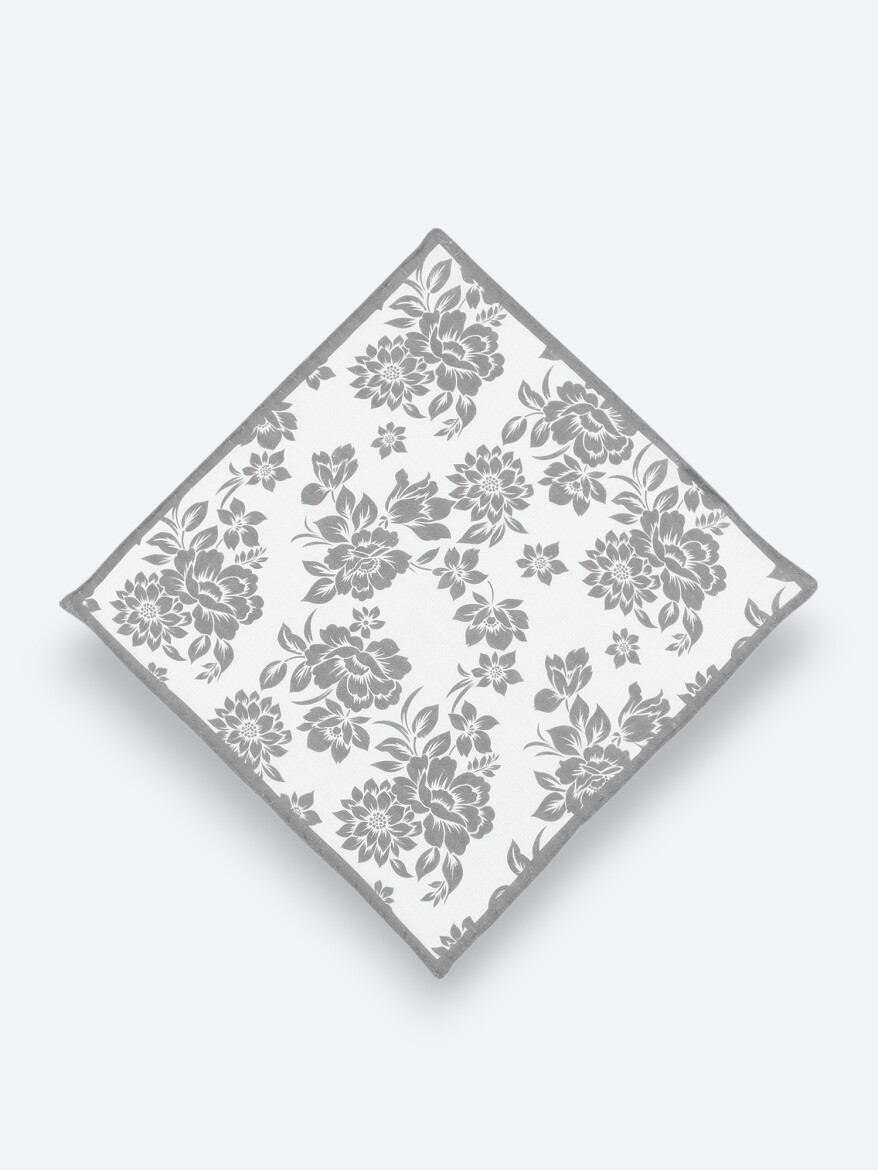 Grey %100 Keten Handkerchief - KİP