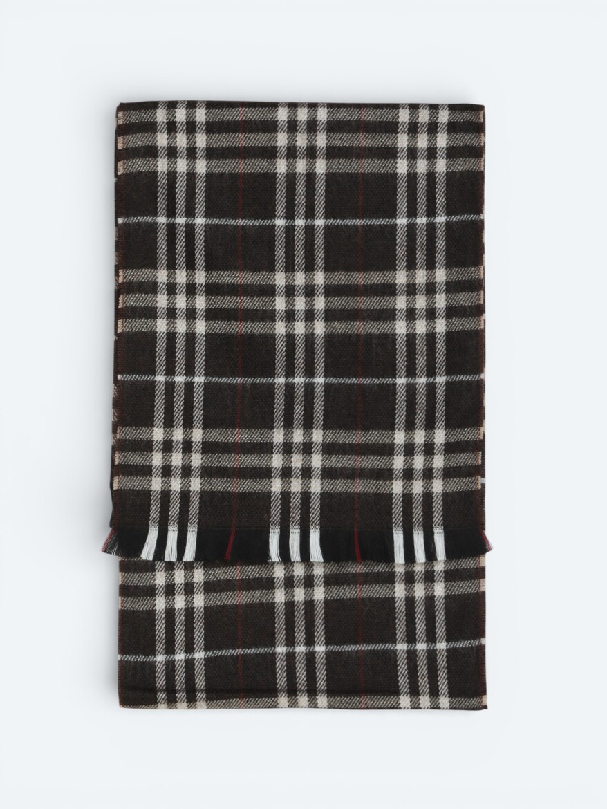 Grey %65 Akrilik ,%35 Yün Scarf - 1