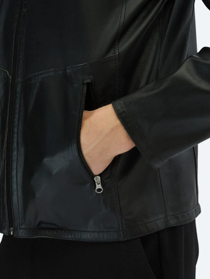 Grey Double-Sided Leather Coat - 6