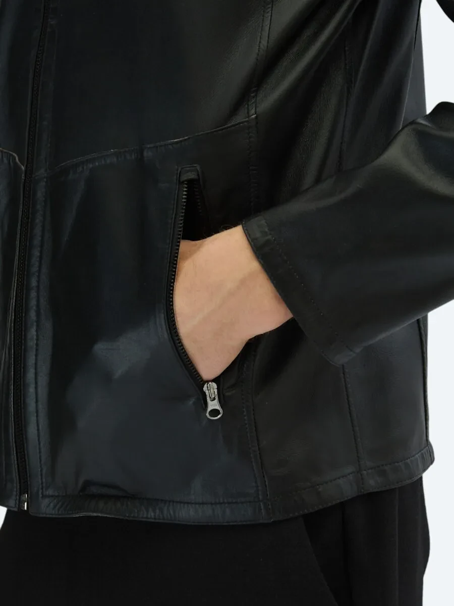Grey Double-Sided Leather Coat - 6
