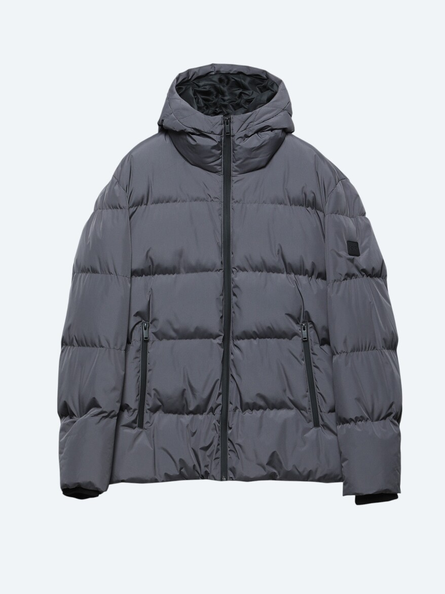 Grey Hooded Casual Weaving Coat - 6