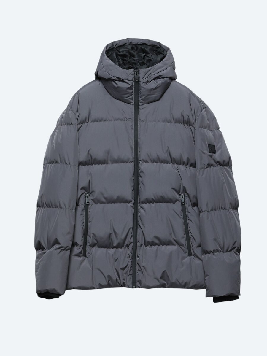 Grey Hooded Casual Weaving Coat - 6