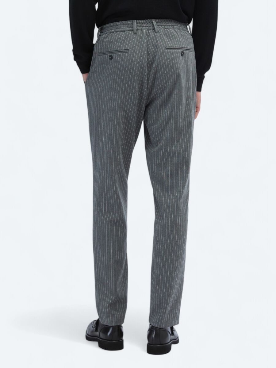 Grey Knitting Jogging Fit Casual Trousers - 4