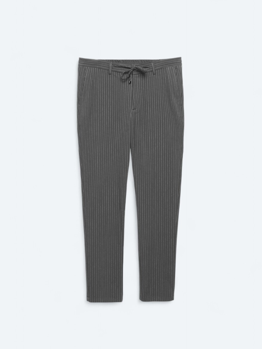 Grey Knitting Jogging Fit Casual Trousers - 5