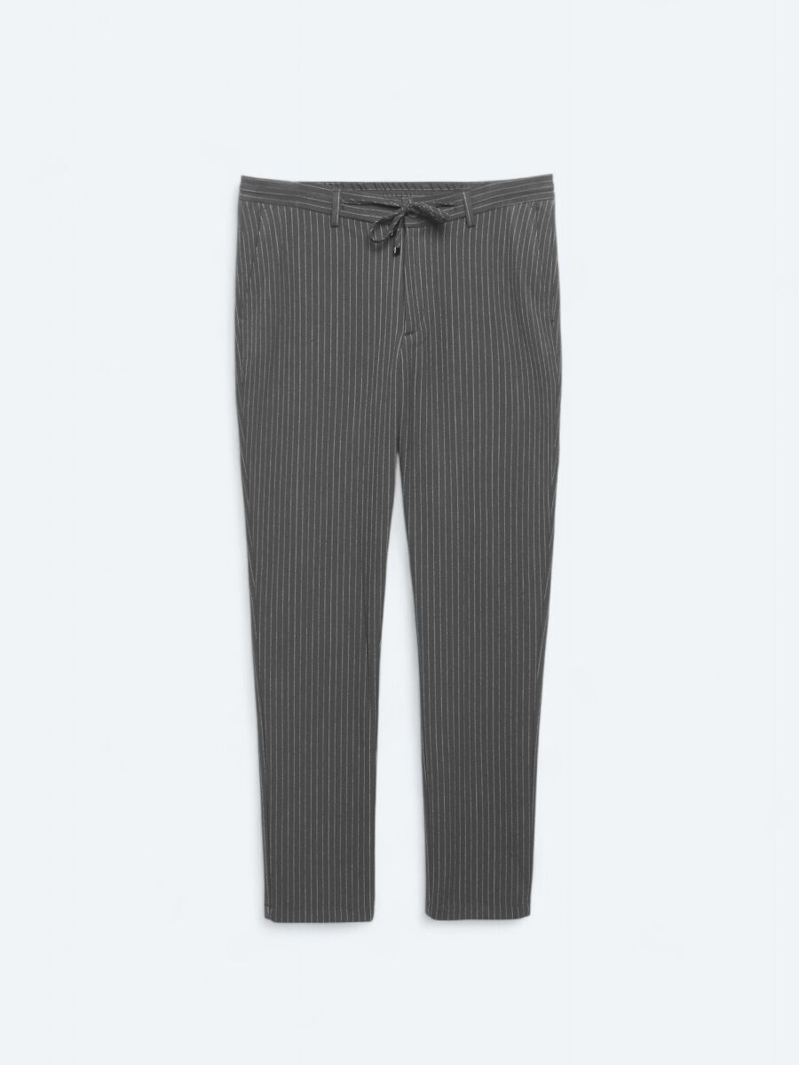 Grey Knitting Jogging Fit Casual Trousers - 5