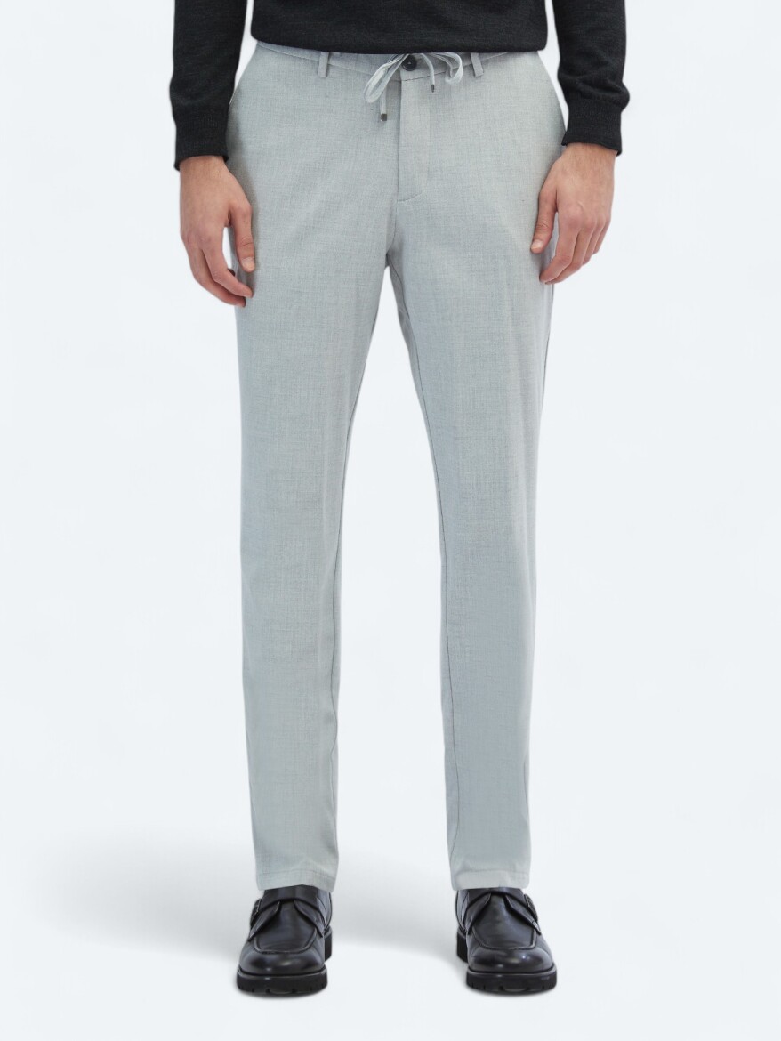 Grey Knitting Jogging Fit Casual Trousers - 2