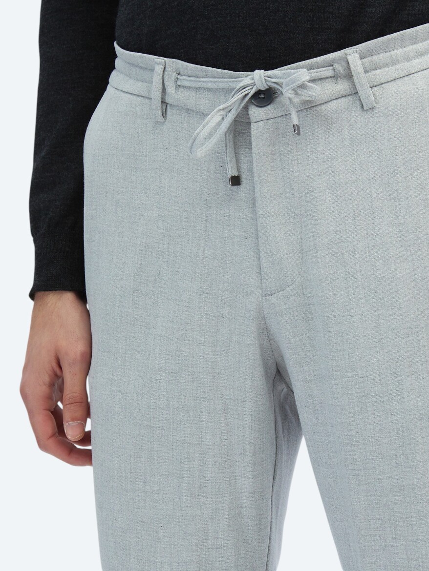 Grey Knitting Jogging Fit Casual Trousers - 3