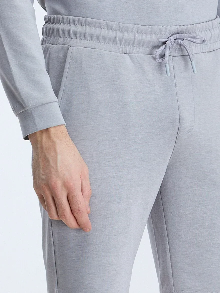 Grey Knitting Jogging Fit Sport Bermuda - 3