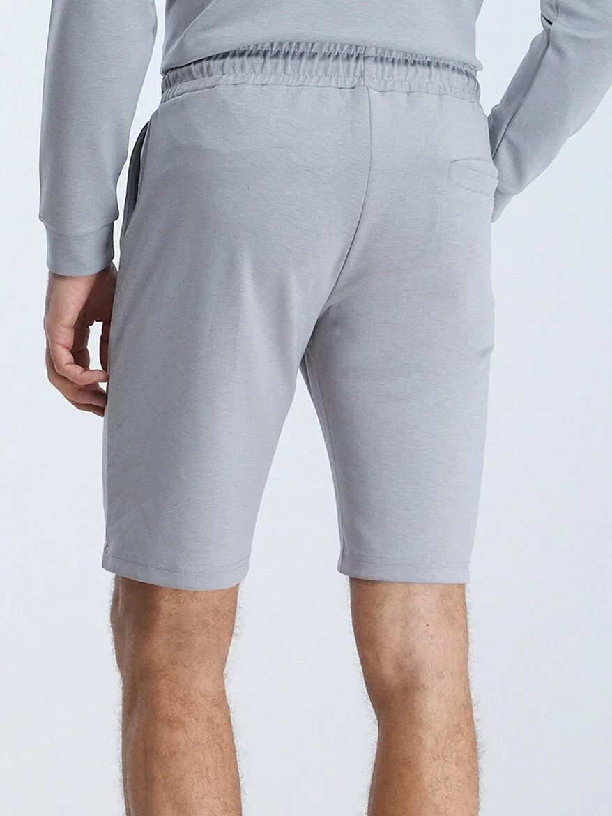Grey Knitting Jogging Fit Sport Bermuda 
