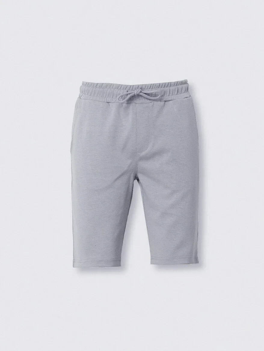 Grey Knitting Jogging Fit Sport Bermuda - 5