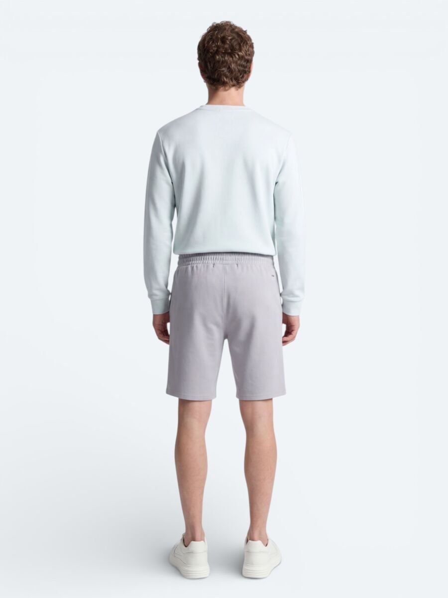Grey Knitting Regular Fit Casual Bermuda - 5