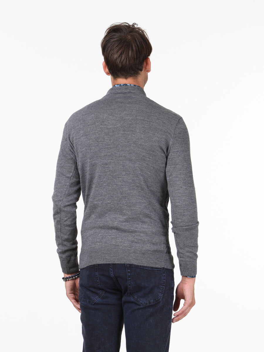 Grey Knitwear Sweatshirt - 3