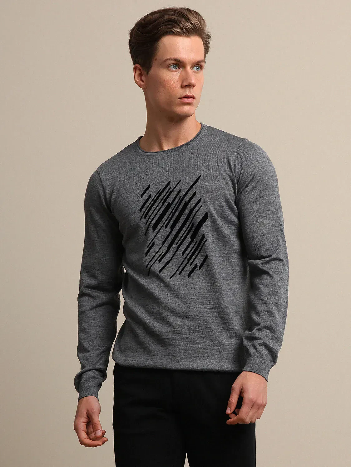 Grey Knitwear Sweatshirt - 2