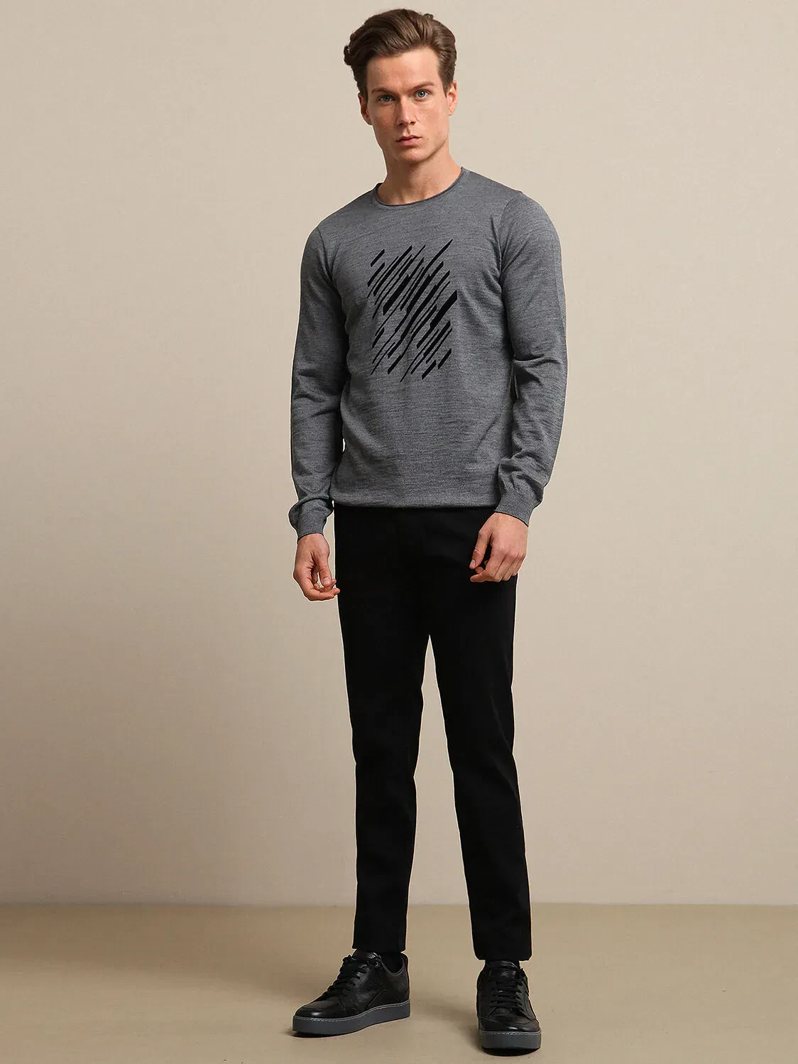 Grey Knitwear Sweatshirt - 3