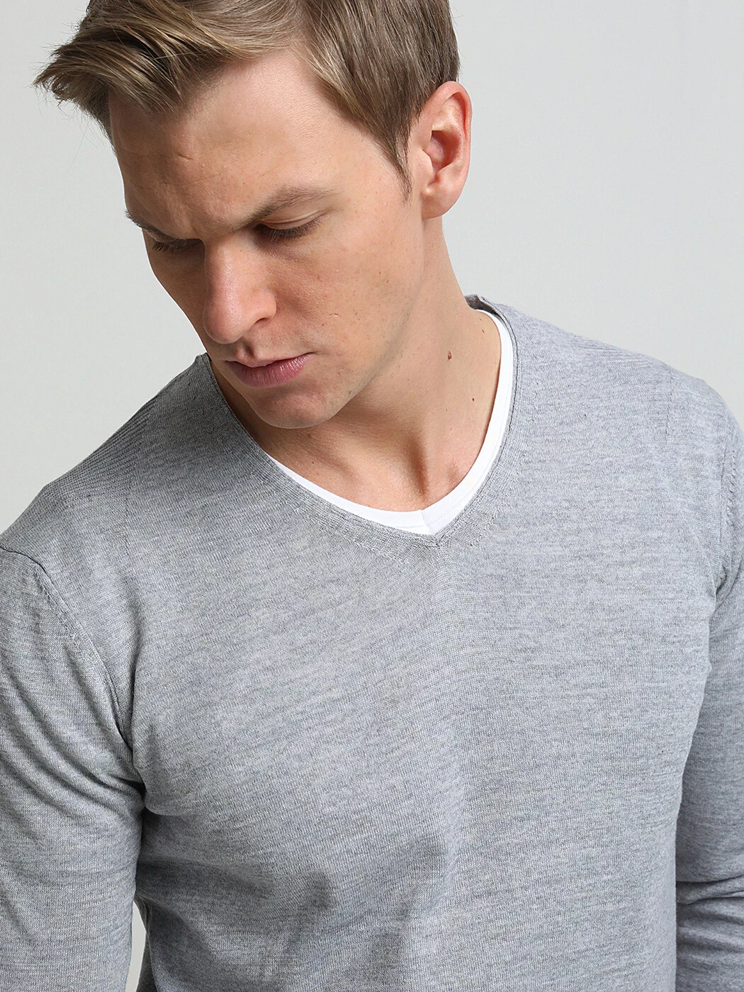 Grey Knitwear Sweatshirt - 1