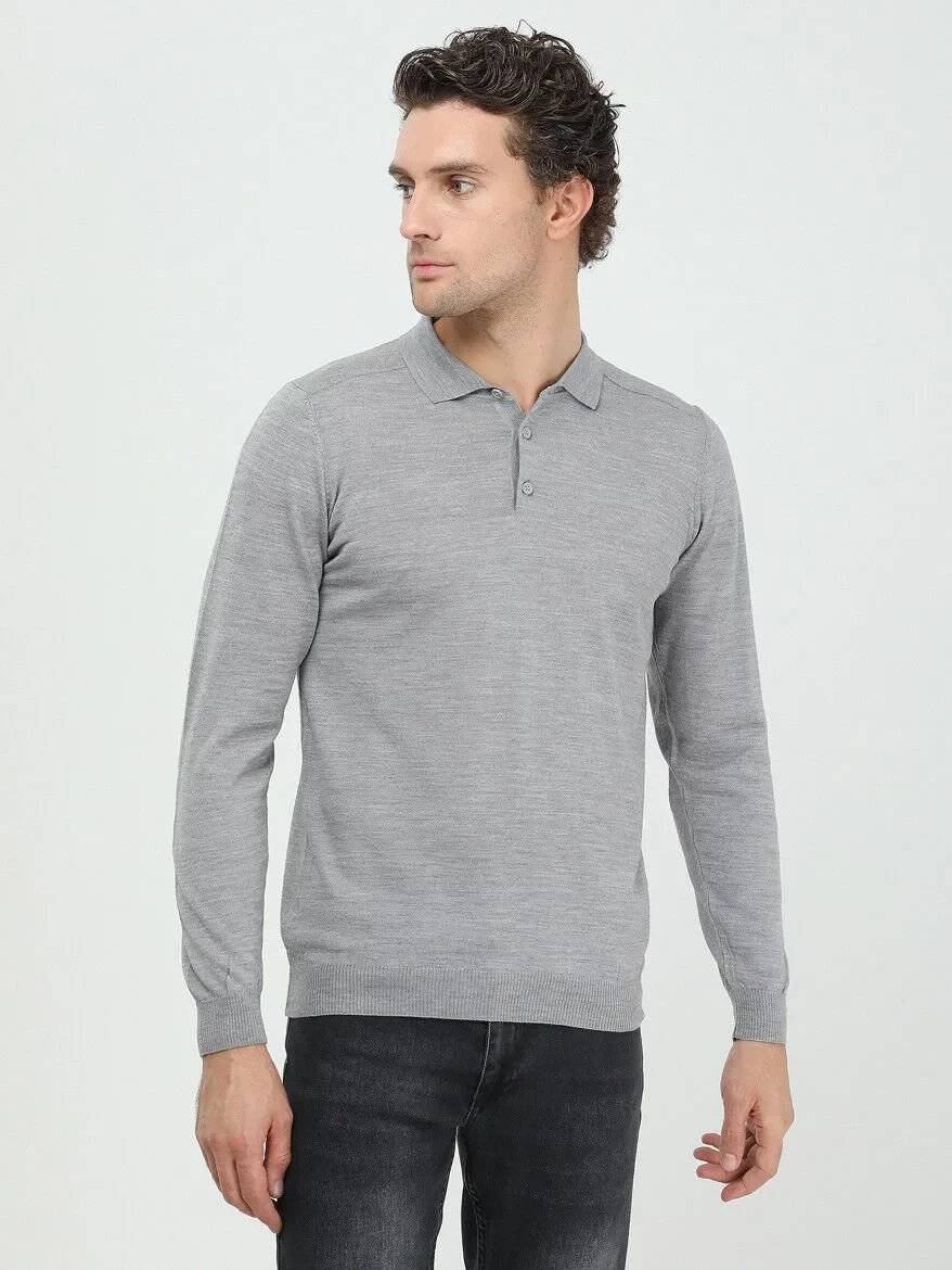 Grey Knitwear Sweatshirt - 2