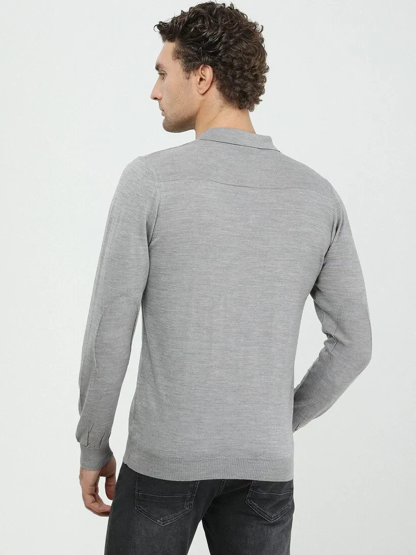Grey Knitwear Sweatshirt - 5