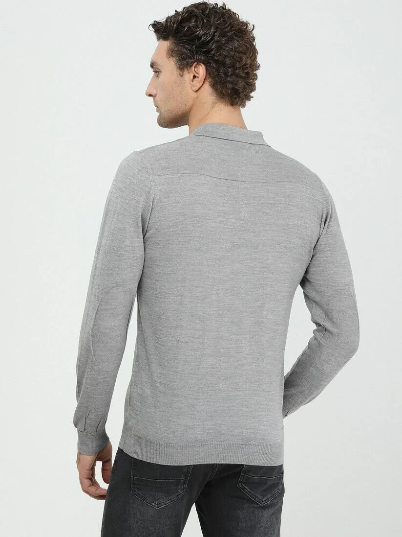 Grey Knitwear Sweatshirt - 5