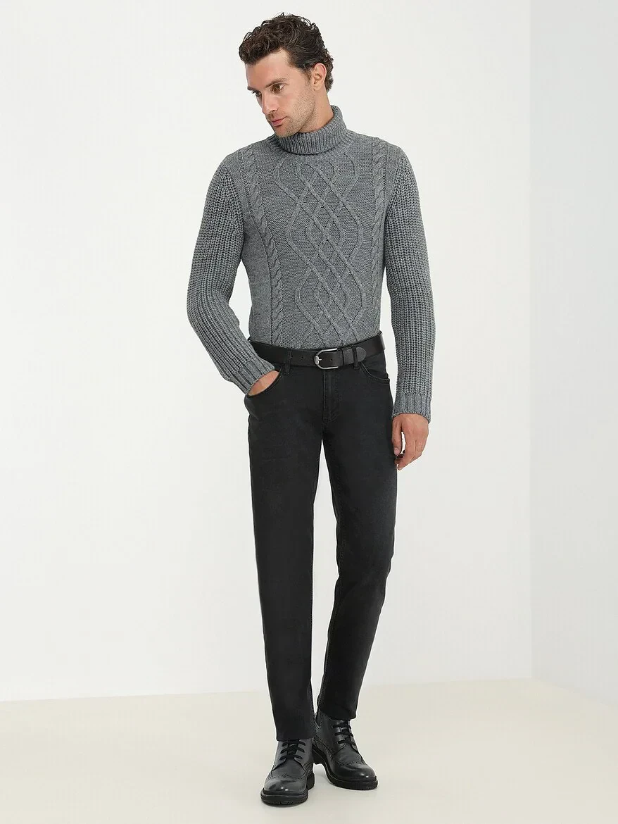 Grey Knitwear Sweatshirt - 2