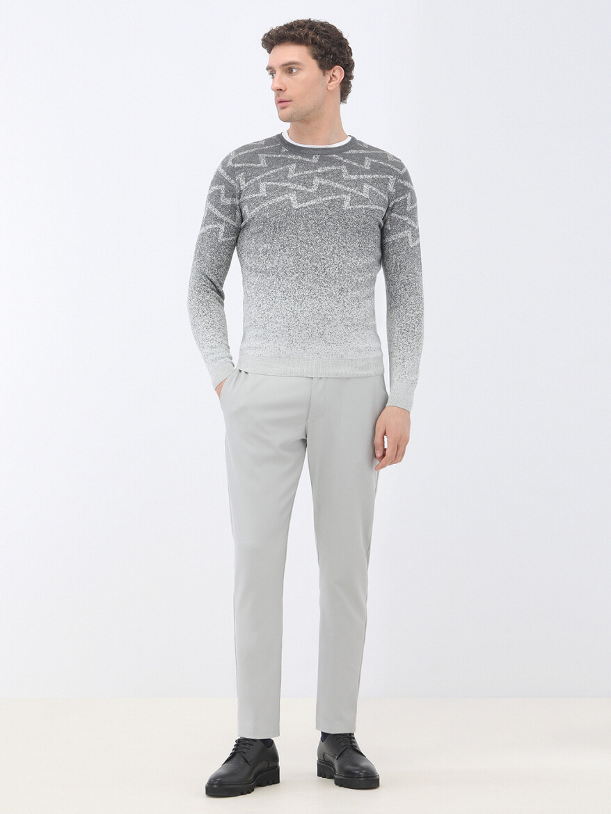 Grey Knitwear Sweatshirt - 2