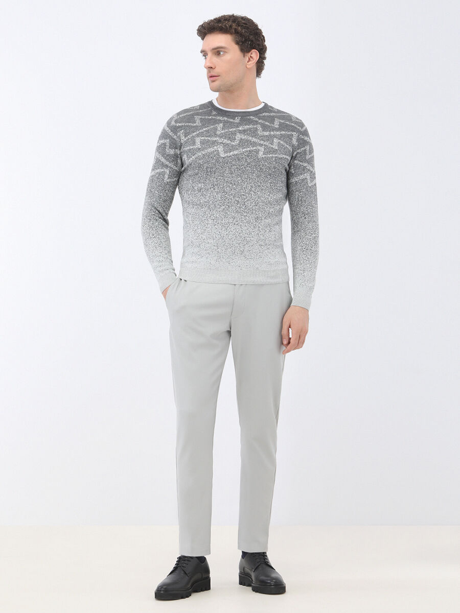 Grey Knitwear Sweatshirt - 2