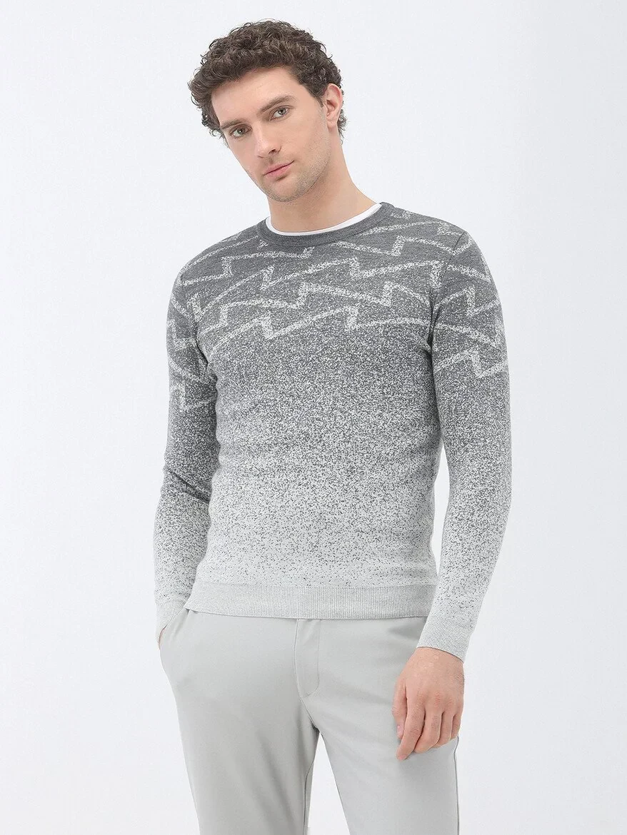 Grey Knitwear Sweatshirt - 1