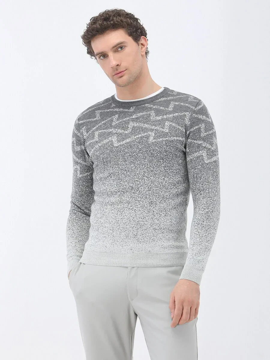 Grey Knitwear Sweatshirt - 1