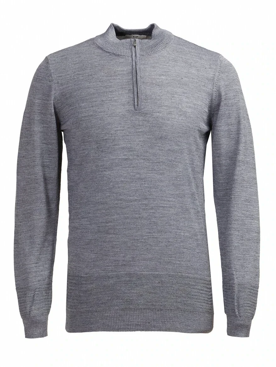 Grey Knitwear Sweatshirt - 1