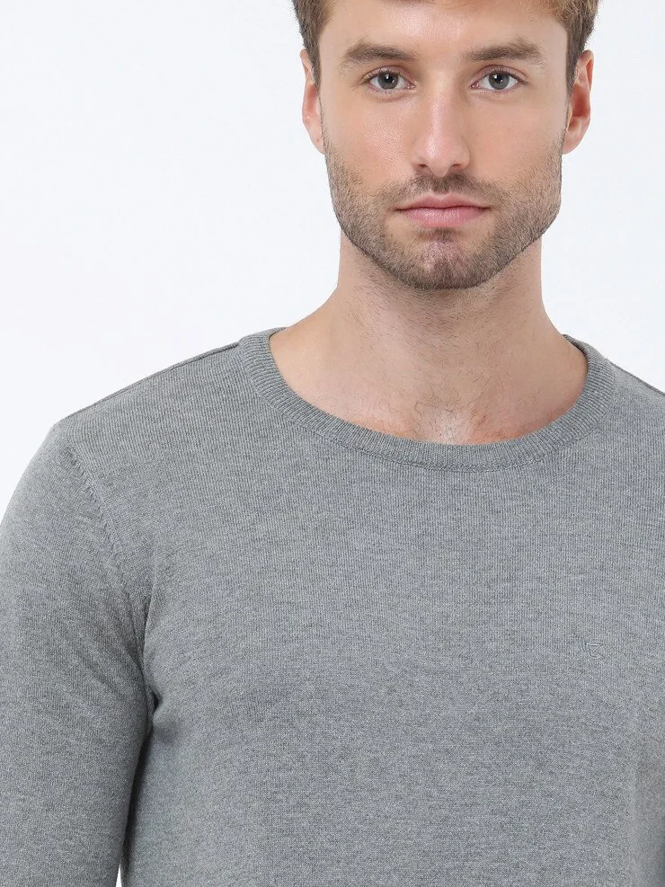Grey Knitwear Sweatshirt 