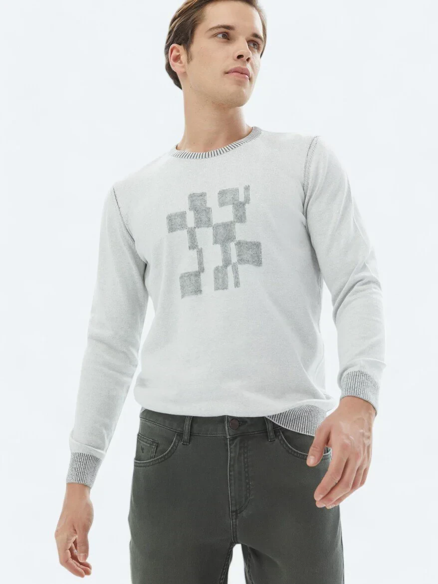 Grey Knitwear Sweatshirt 