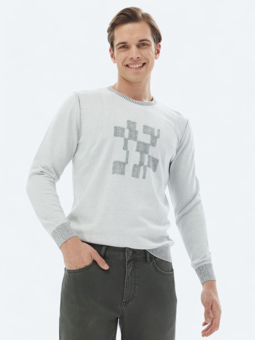 Grey Knitwear Sweatshirt 