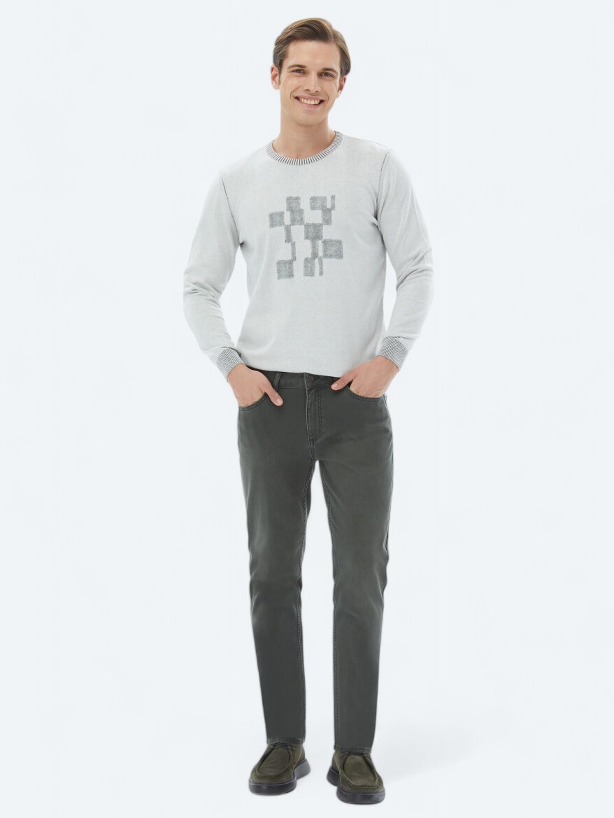 Grey Knitwear Sweatshirt - 2