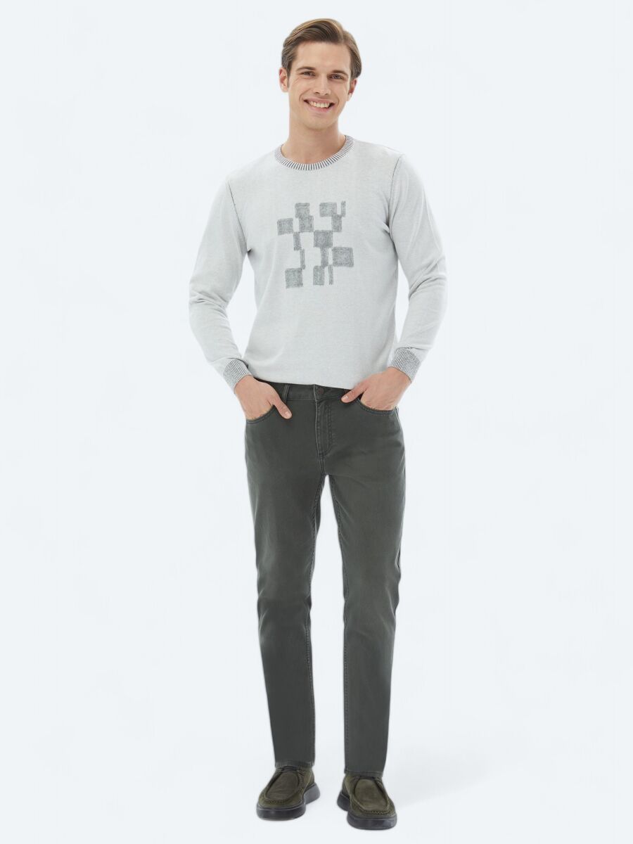 Grey Knitwear Sweatshirt - 2