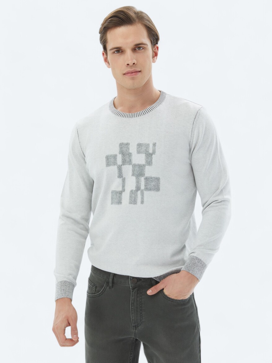 Grey Knitwear Sweatshirt - 3