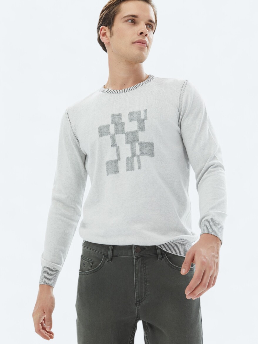 Grey Knitwear Sweatshirt - 4