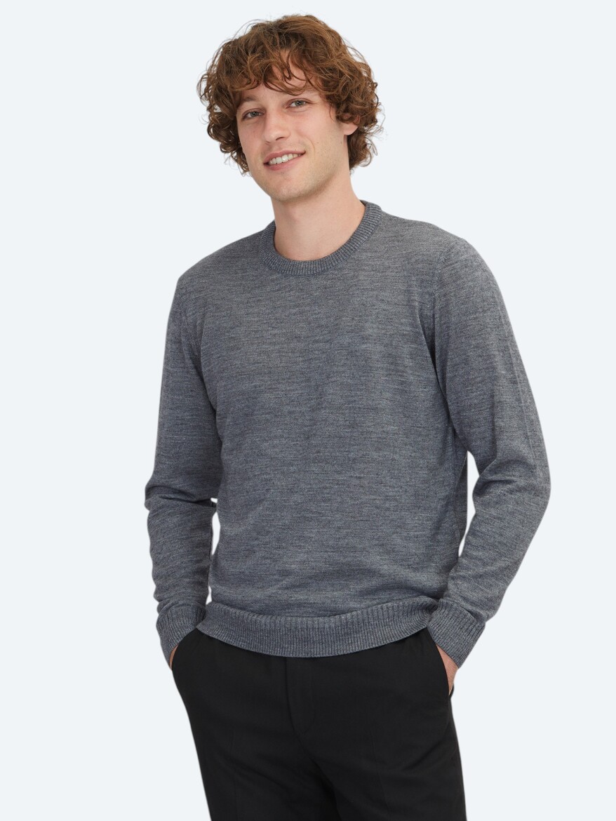 Grey Knitwear Sweatshirt 