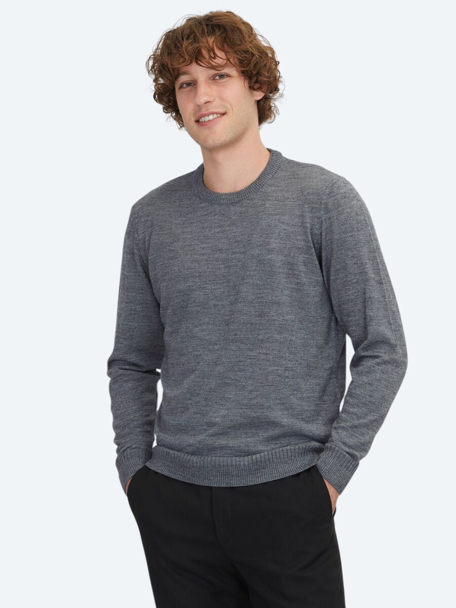 Grey Knitwear Sweatshirt - 1