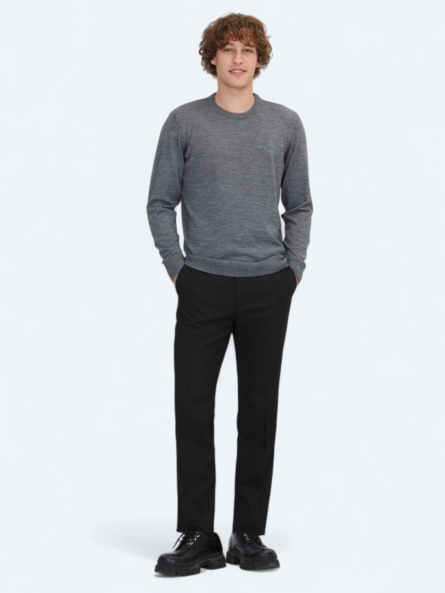 Grey Knitwear Sweatshirt - 2