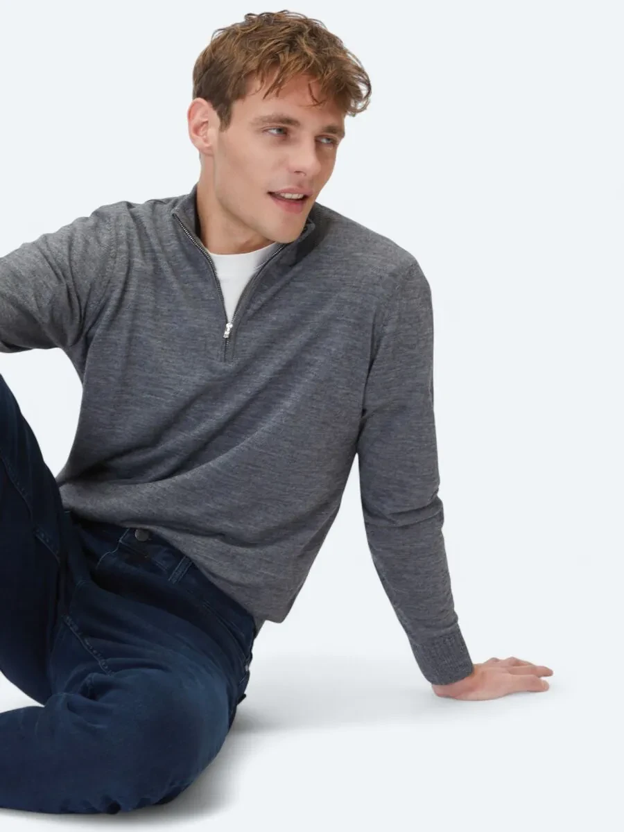 Grey Knitwear Sweatshirt - 1