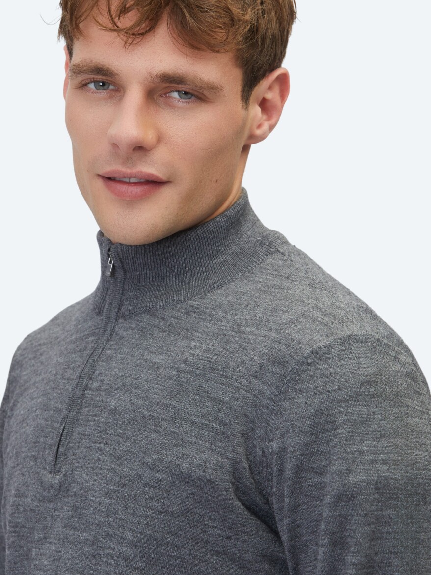 Grey Knitwear Sweatshirt - 4