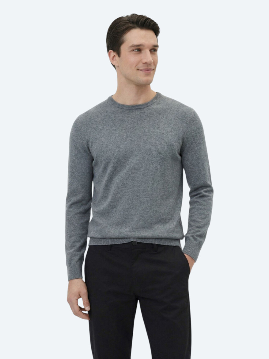 Grey Knitwear Sweatshirt - 3