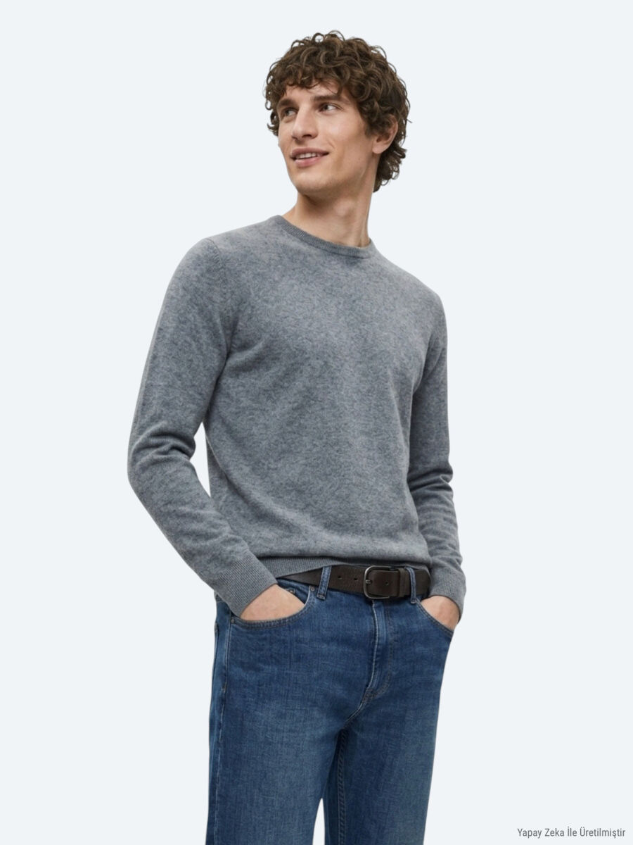 Grey Knitwear Sweatshirt - 1