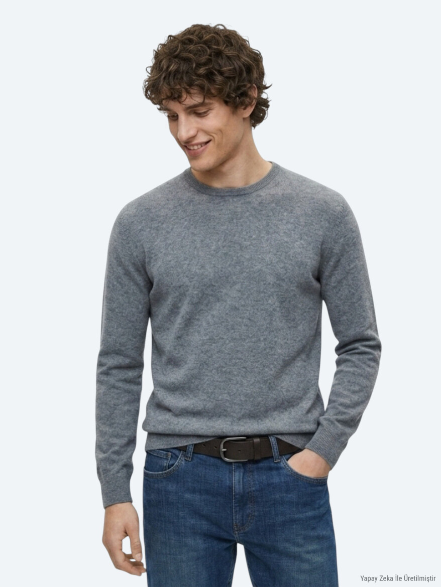 Grey Knitwear Sweatshirt - 3