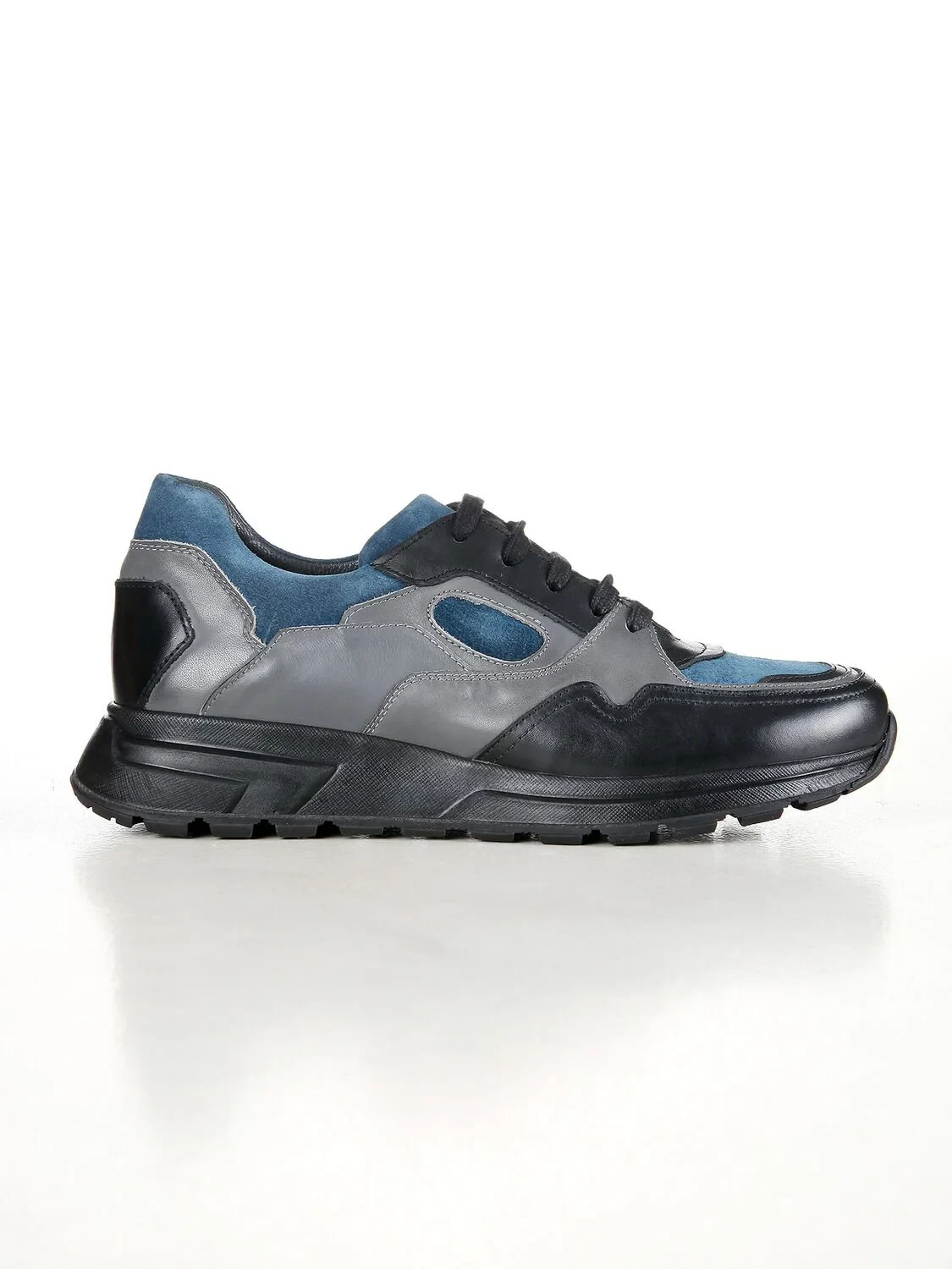 Grey Leather Casual Sneaker - 1