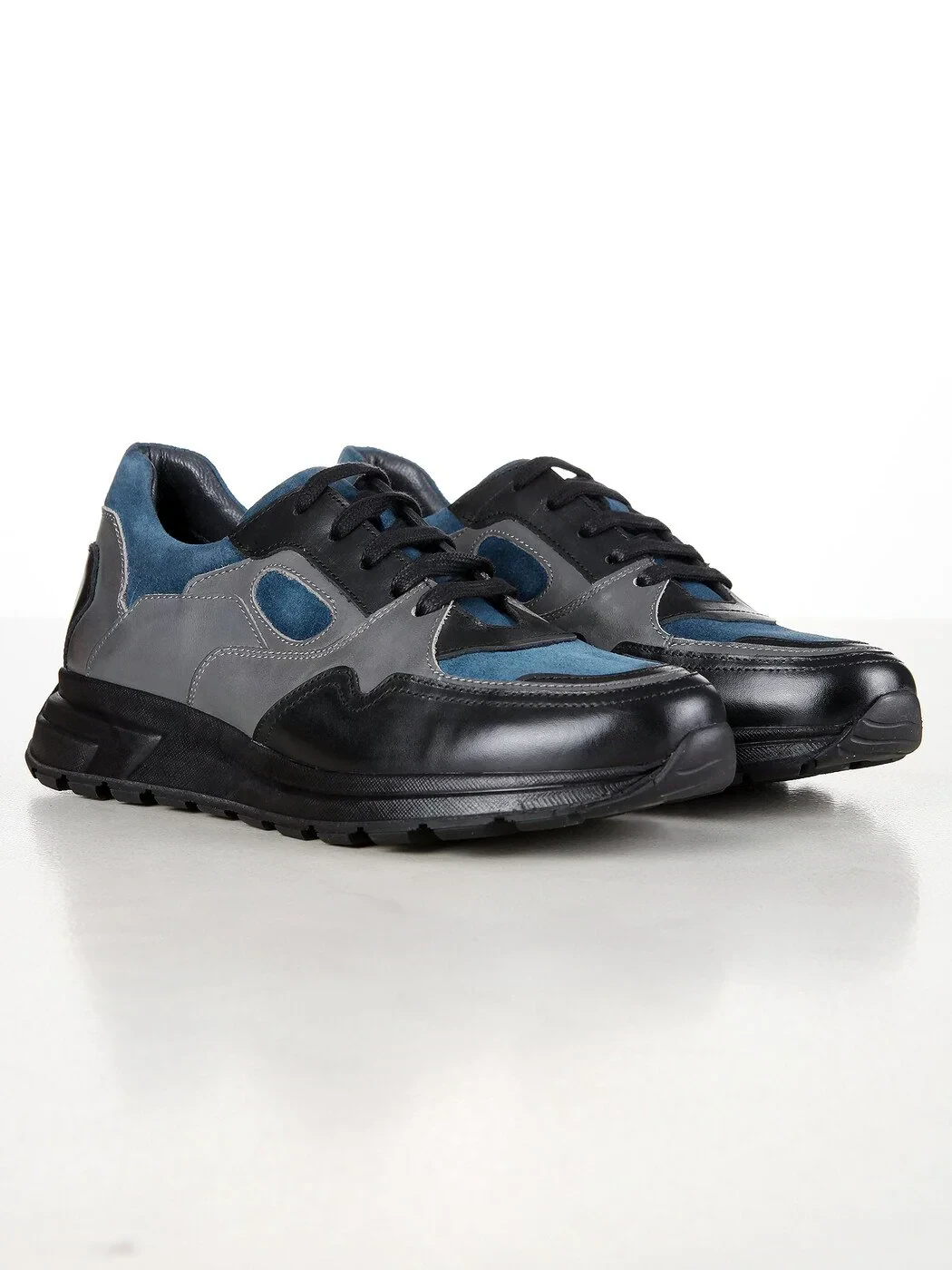 Grey Leather Casual Sneaker - 2