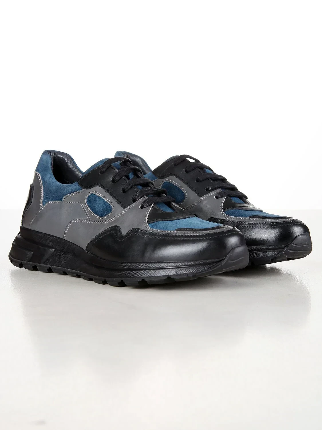 Grey Leather Casual Sneaker - 2
