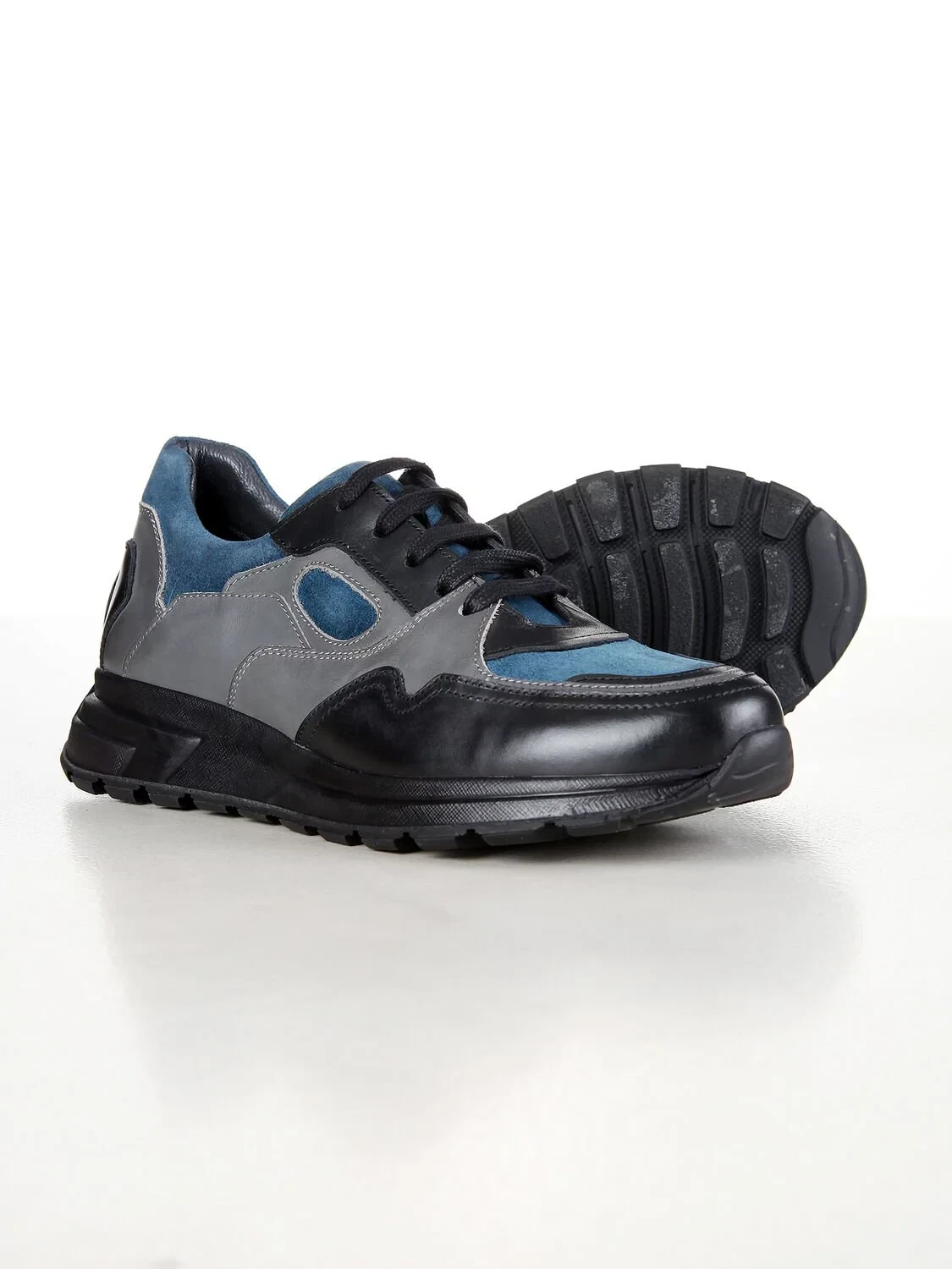 Grey Leather Casual Sneaker - 4