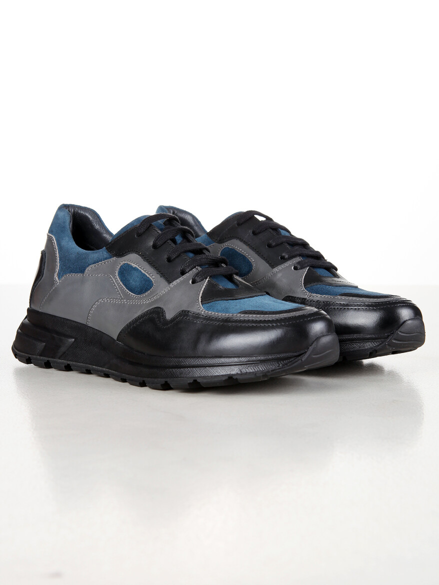 Grey Leather Sneaker - 2